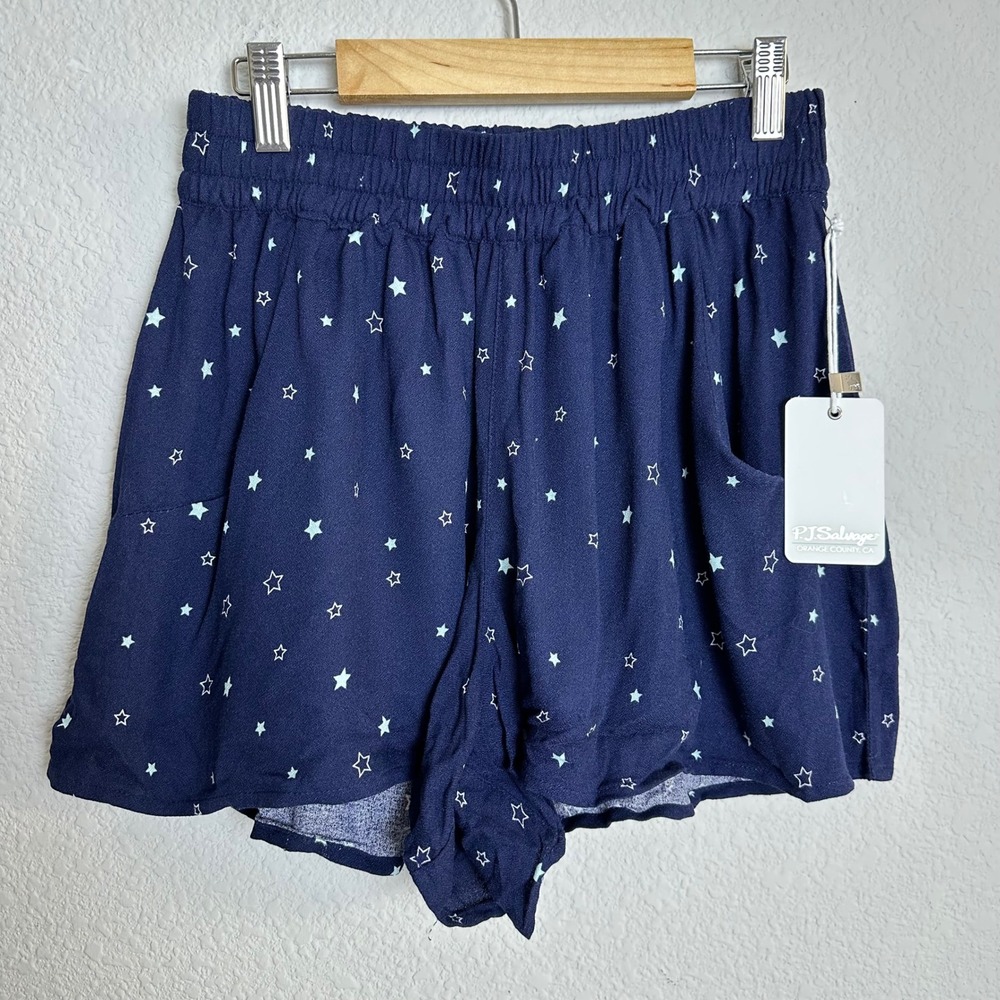 PJ Salvage Midnight Blue Star Print Lounge Shorts REMSS Womens‎ XS New